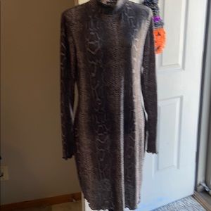 Gray snake skin print dress